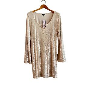 Wild Fable Sequin Mini Dress Off-White Cream Beige Women’s Size XXL NWT Festival